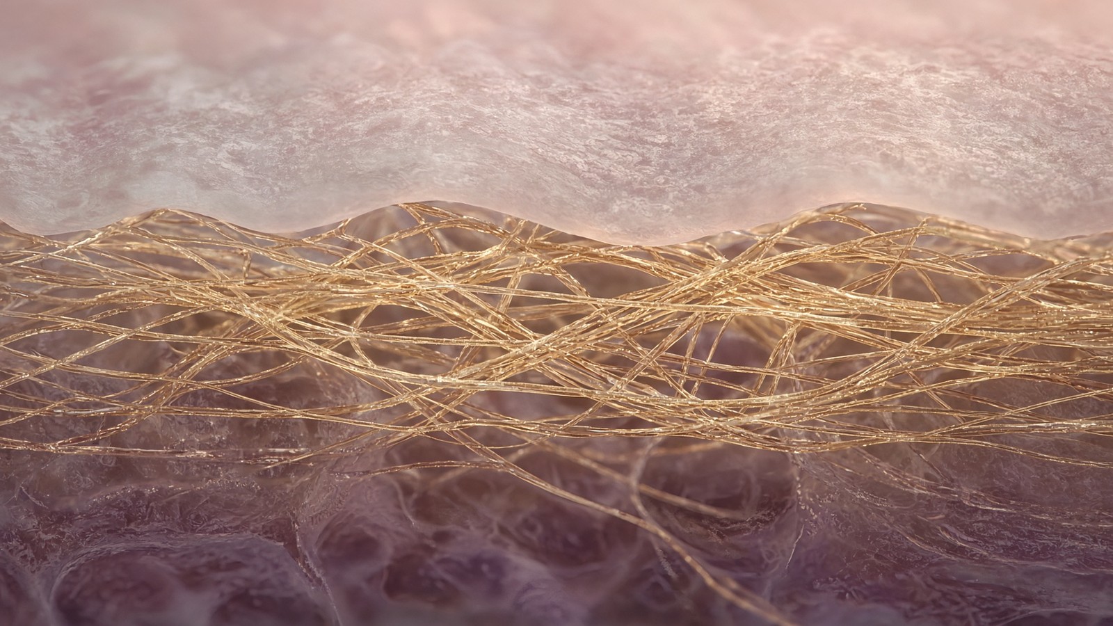 Skin-matrix and copper-peptide research imagery for GHK-Cu, GLOW and KPV.