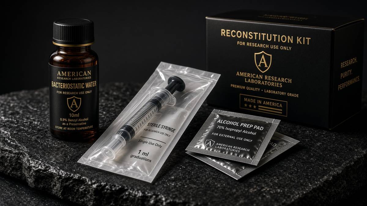 Bacteriostatic water vial and individually packaged sterile syringes