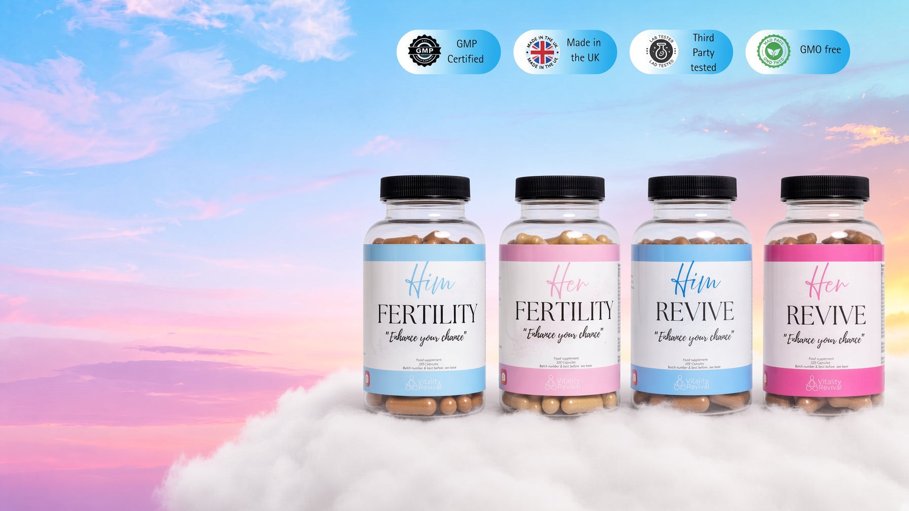 Vitality Revival — Hormones in Harmony. Fertility in Focus. HIM and HER Revive and Fertility food supplements.